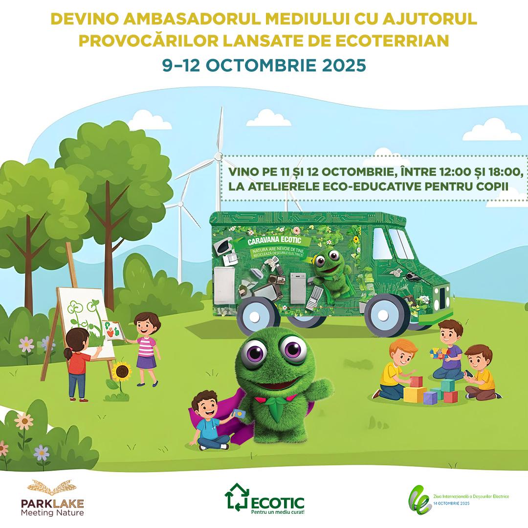 ParkLake și ECOTIC marchează Ziua Internațională a Deșeurilor Electrice prin ateliere eco-educative și prin amplasarea Caravanei ECOTIC