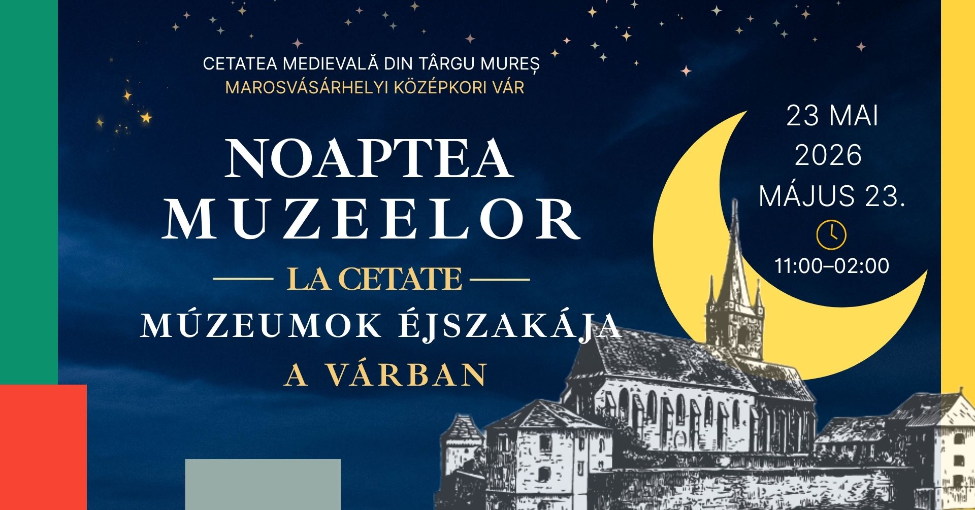 Noaptea Muzeelor 2026 transformă Cetatea Târgu Mureș într-un spațiu viu al culturii, artei și experiențelor interactive